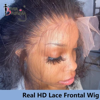 Perika od prirodne kose na кружеве Real HD, pre выщипанный izravan perika od ljudske kose 13x6 Crystal HD, transparentan perika od prirodne kose na кружеве, brazilski kose za žene