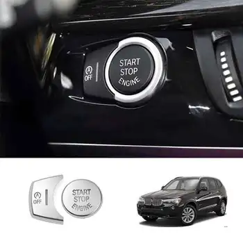 ABS Srebrno navlaka gumb za pokretanje brave paljenja za BMW X3 F25 X4 2011-2017