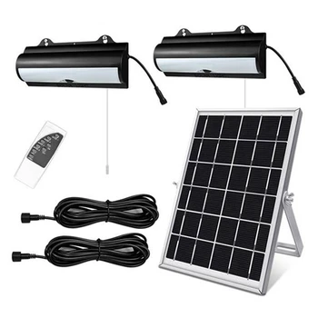 Solarni viseći svijećnjak s dvostrukom glavom, vanjski vodootporan vrt senzor pokreta, led daljinski upravljač podesiv osvijetljenost, sunčevu svjetlost, jednostavnost instalacije