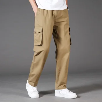 Novi svakodnevne hlače plus size 5XL 6XL, radne hlače s višestrukim džepovima, sportske hlače s elastičnim pojasom, hlače-teretni