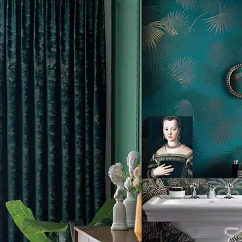 Nizozemski baršun zavjese s po cijeloj površini za dnevni boravak, spavaće sobe, europskog stila, čvrsta, zelene, šarene, luksuzni, običaj, s visokim затененностью