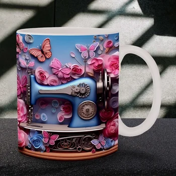 3D mašina Расписная Šalicu za Kavu, a Bubalo Kreativna Šalice za čaj i mlijeko Čaša za vodu Božićne Darove za Rođendan Za ljubavnika šivanje