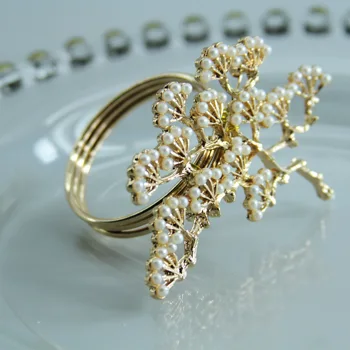 prsten za salvete sa жемчужным drvo, ukras, držač za salvete za vjenčanja, 12 kom, besplatna dostava qn19071101