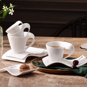 Europska Keramičke šalice za kavu obujma 200 ml, čaša za Espresso, Domaća šolja, čaša za doručak Kreativni par šalica za mlijeko, Skup umjetničkih šalica za čaj kapaciteta 90 ml