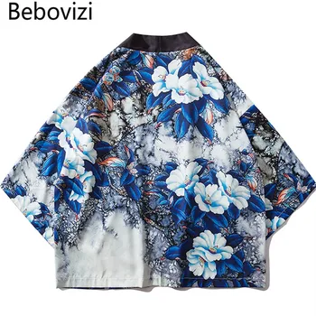 Bebovizi Japanski Stil, Jakne-Kimono S Cvjetnim Ispis, 2019 Muška Ulica Odjeća Harajuku, Japanski Jakna, Kaput, Slobodan Tanki Ogrtač