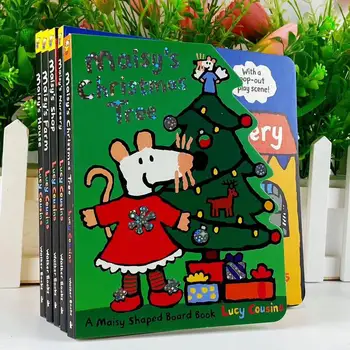 5 knjiga Maisy mouse 3D scene board book Engleska knjižica sa slikama za malu djecu IQ, EQ praksa Vrtić/Farma/Dom/Shop Božićno drvce