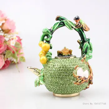 Kutija za nakit boje cakline od legure, butik dar u stilu čajnika s dijamantima, dekoracije za dom