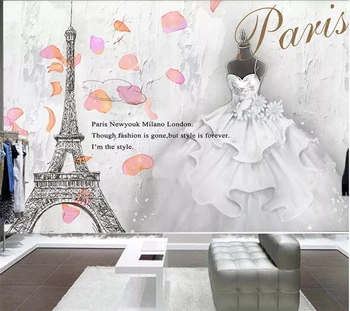 Pozadina na red 3d freske klasicni cement bijeli labud moda Pariz shop svadbene odjeće freska restoran pozadina desktop