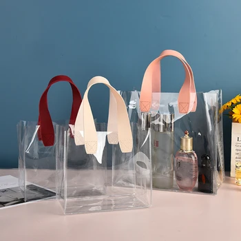 Prozirna vrećica-тоут od PVC-a i Velikog kapaciteta, šivana u Automobilu Plastični косметичка za kupovinu, torba za marmeladu, poklon torba Za turizam na otvorenom, Novo