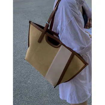 Novi dolazak 2024 godine, visokokvalitetna vintage torba: Минималистичная apstraktna torba-тоут za žene, velika prostranost i torba preko ramena u retro dizajnu