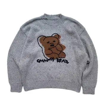 Kapital je Starinski medo džemper bez принта medvjeda Хирата Hiroshi, slobodan jesen univerzalni džemper, muški pulover dugih rukava u japanskom stilu
