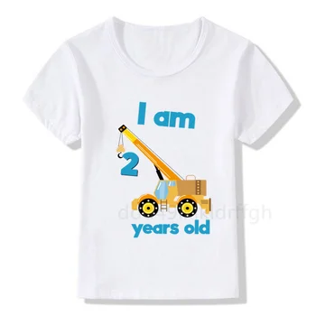 Majica na dan rođenja bagera 2-7 godina, osobna i t-shirt za dječaka za rođendan, ljetna odjeća za djecu, cool majica, dražesna i dječje igralište odijevanje