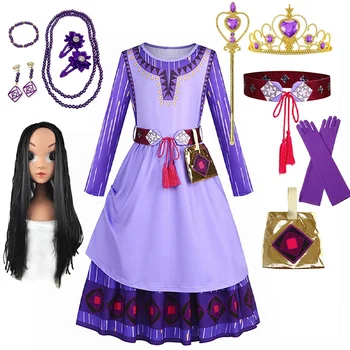 11ШТ. haljina princeze Wish Aisha za djevojčice, savršen kostim, ljubičasti kostim princeze, kostime za косплея, komplet odjeće za Halloween