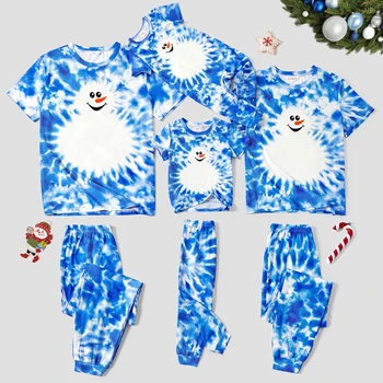 Setove Bluza s kratkim rukavima i po cijeloj površini Snjegović za božić obitelj PatPat