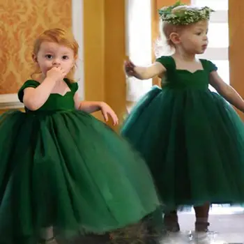 Dječja Zelenu Loptu Haljina Princeze Bez Rukava Za Djevojčice, Haljine-Paketi Za Malu Djecu, Vjenčanje Božićni Domjenak, Vestidos A3430