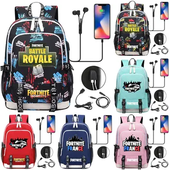 Ruksak Deadeye Fortnite Battle Royale sa USB punjenja Šarene vodootporne torbe za školu za dječake i djevojčice