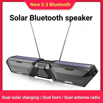 Prijenosni zvučnik Bluetooth s velikom količinom vanjsku bežični FM radio S dvostrukom antenom, podržava solarnu punjenje, TF karticu, USB reprodukcija