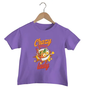 Japanski Ciazy Ramen Lady Zabavna Majica Za Male Dječake Godišnje Ljubičasta Casual Majica Kratkih Rukava, Posuda Za Rezance, Vanjska Odjeća Za Djevojčice