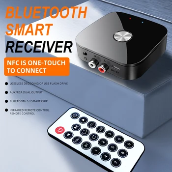 Bluetooth-kompatibilni Prijemnik 5.3 RCA i 3,5 mm AUX Priključak Stereo Glazba Bežični Аудиоадаптер za Komplet Za Automobil Zvučnik Tv