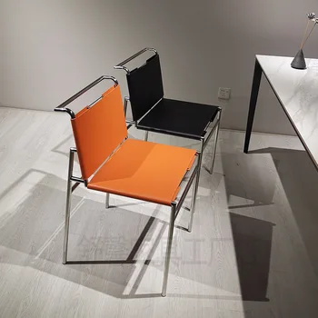 Talijanski luksuzno retro-sedlo, dizajn je jednostavan ručak stolica od nehrđajućeg čelika, online čuvena fotelja Rockbrun medieval chair