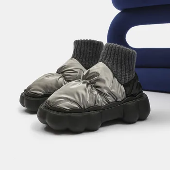 Topla kućna obuća Witner, ženske trendy čizme na platformu, kucni cipele 2023, Nove vodootporne zimske cipele s mekanim krznom