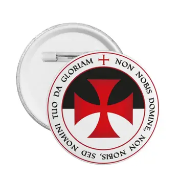 Okrugli pin s križem Templara, za odjeću, Prilagođena tipka s logotipom kršćanski križari, ikone-igle, broš