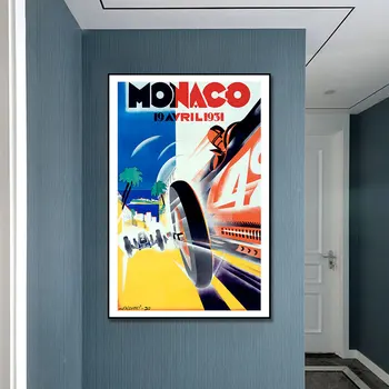 Monaco 19 AVRILI 1931 Auto Poster Na platnu, Slika, Ispis, Zid umjetnost u skandinavskom stilu, Slika za dnevni boravak, Uređenje kuće, Frameless