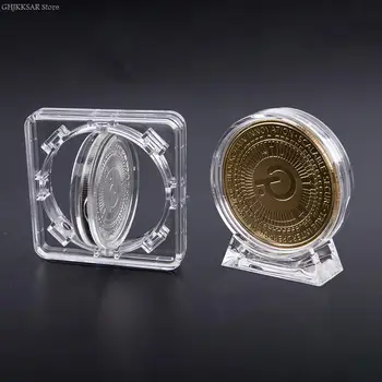 Akrilna izlog za kovanice debljine 1 kom 4 cm, Prozirna kutija, kutija za zaštitu spomen medalja, kutija za zaštitu kovanica