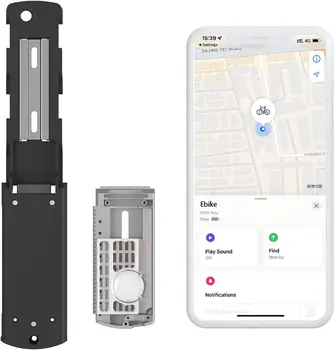 Nosač Akumulatora električnih bicikla s GPS-Tracker za bicikl, Skrivena Zračni oznaka za određivanje lokacije Lančanik baze, Kompatibilna s Baterijom DownTube