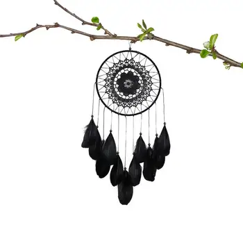 Indijski lovac snova ručni rad, ukrašena drvenim perlicama i perjem, zidnih dekoracija, dekoracija za dom, Hvatačem snova