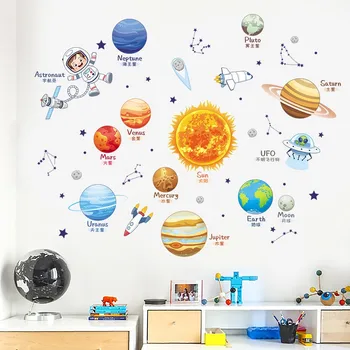 3D Svemirska putovanja, Nebeski kolijevka, Raketa Astronauta, Naljepnice za zidove, Plakat sa slomljenom zida, Naljepnica na zidu, dekoracija za dječju sobu, Pokloni za dječake