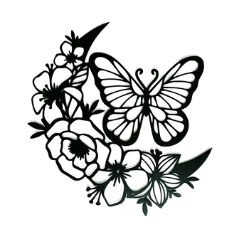 Metalni Zidni Umjetničko Ukras u obliku Cvijeta Leptiri za Kuće, Dnevnog boravka, Spavaće sobe, Dekor, Pokloni za Rođendan, Naselje