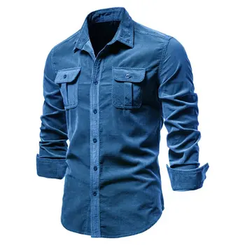 Muška majica u poslovnom stilu, casual, muška-s-top plave boje