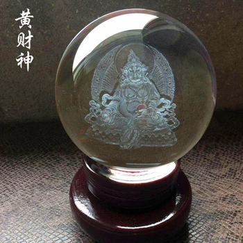 SRETNO Azija Budizam učinkovit Recruiter novca Bog bogatstva Žuta Джамбала Maskota FENG SHUI 3D Kip kristalnu kuglu