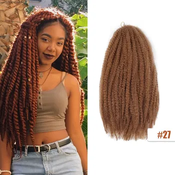 Marley Hair Kinky Afro Twist Pleteni Kukičanje Kosa 18 Inča Омбре Sintetičko Pletenje Kose Ekstenzije za Žene