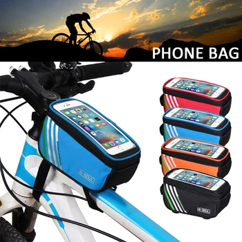 Biciklističke torbe, vodootporan biciklistička torba sa prednje cjevastog okvira, 5-inčni torbica za mobitel, vrećica za pohranjivanje, torba za MTB sa touch-screen tv, pribor za bicikl