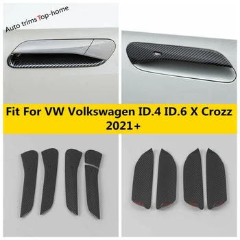 Auto-Pribora za Volkswagen ID.4 6 X Crozz 2021-2023 Vanjska Vrata ručka, Zaštitni poklopac zdjele, trim crne vanjski kit