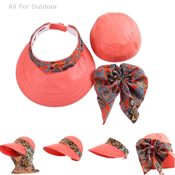 Anti-UV Modna ženska Ljetna Солнцезащитная šešir za jahanje, Plaža Sklopivi Sunčane kape s cvjetnim ispis, šešir sa širokim poljima za vrat i lice