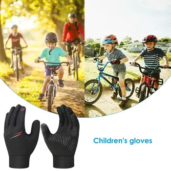 Dječje zimske rukavice, vodootporna biciklističke rukavice, biciklističke rukavice s противоскользящим zaslon osjetljiv na dodir, lagani rukavice na cijeli prst za bavljenje sportom na otvorenom