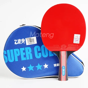 729 Pro Super Boja 4-Zvjezdice Reket Za Stolni Tenis Set za Ping-Pong s Gumenom Oštricom Visoke Kvalitete, Lopatica za bat s Torbicom