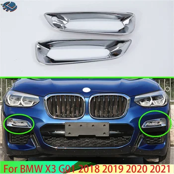 Za BMW X3 G01 2018 2019 2020 2021 Auto Oprema ABS Kromirana Prednja maglenka Poklopac Žarulje Završiti Masku Okvir Prilog Naljepnica