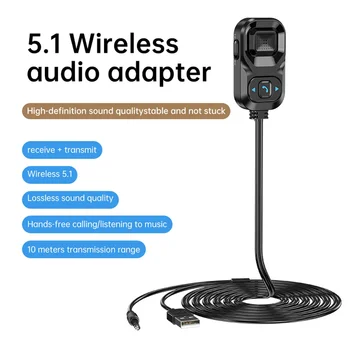 Bluetooth 5.1 Auto Bežični Аудиоадаптер Stereo Predajnik Prijemnik 3,5 mm Aux Adapter Hands-free autoinstalacija Mikrofon Novi