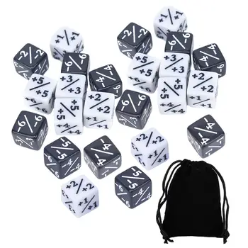 24 Komada čipsa-brojila za praćenje kocke, edukativne igračke iz matematike za kartaških igara, pribor za kartaških igara (crna i bijela)