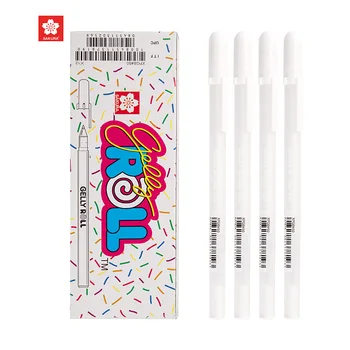 Japanese pen Sakura Highlight s ručno oslikane, Sjajna crna olovka za razglednice, ručka s bijelom crtom, 1PC