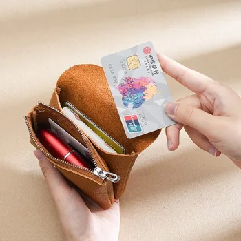 Jednostavan ženski kožni novčanik za kovanice, višenamjenska torba za kartice, ženska velikog kapaciteta, u koju se može staviti malo ukrasima, novčanik za kovanice