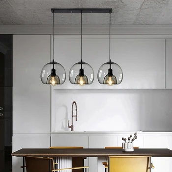 Moderni stakleni led privjesak lampa, luster u obliku sivih stakala, svjetla za dnevni boravak, blagovaona stol, kuhinje, viseći svijećnjak