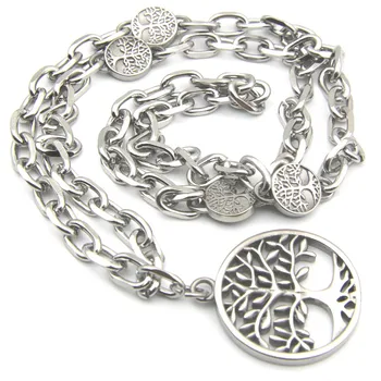 Muška ogrlica od novčanog drveta, vintage lanac Lucky Tree 70 cm s pozlatom od nehrđajućeg čelika