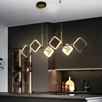 Moderni aluminijski led viseći svijećnjak Luksuzni aluminijske lusteri od crnog zlata za dnevni boravak blagovaonica kuhinja Otok svjetiljke