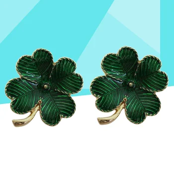 Позолоченная broš s četiri lišćem u obliku трилистника, djetelina, retro pin na rever, dodatak na Dan Svetog Patrika (zelena)