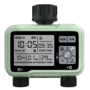 Automatski timer za dovod vode na 2 izlaza S LCD zaslonom, kućanskih brojilo za vodu za vanjsku zalijevanje, alat za automatsko zalijevanje vrta